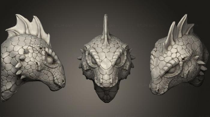Бюсты монстры и герои (Подробная Голова Ящеролюдей, BUSTH_0573) 3D модель для ЧПУ станка