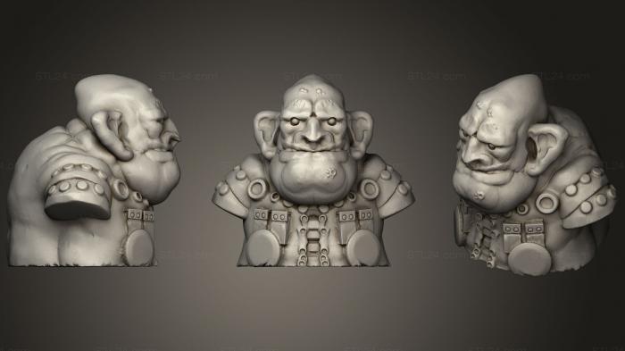 Бюсты монстры и герои (Бюст гоблина-торговца старьем, BUSTH_0621) 3D модель для ЧПУ станка