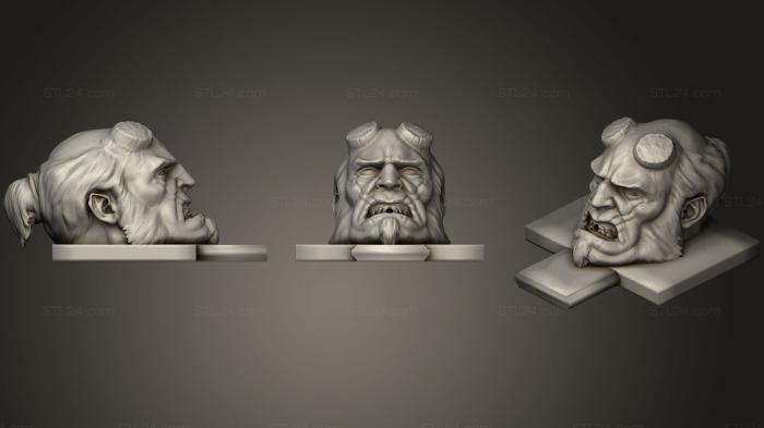 Busts of heroes and monsters (Hellboy Incense Burner (Interchangeable), BUSTH_0653) 3D models for cnc