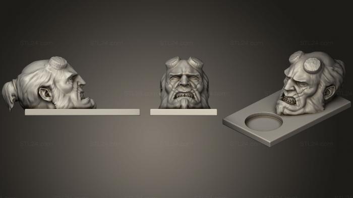 Busts of heroes and monsters (Hellboy Tealight Candle Holder, BUSTH_0655) 3D models for cnc