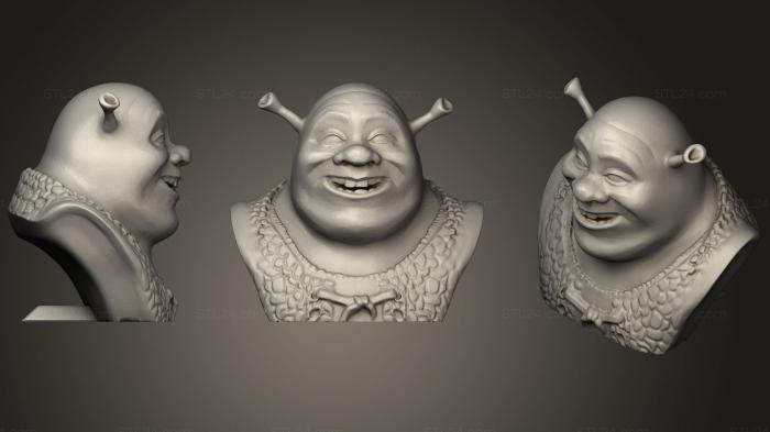 Higher Resolution Shrek Bust With Stand