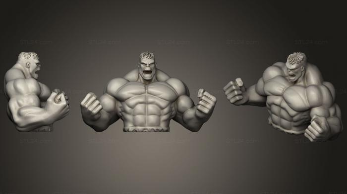 Бюсты монстры и герои (Скульптура Халка (Статуя), BUSTH_0665) 3D модель для ЧПУ станка