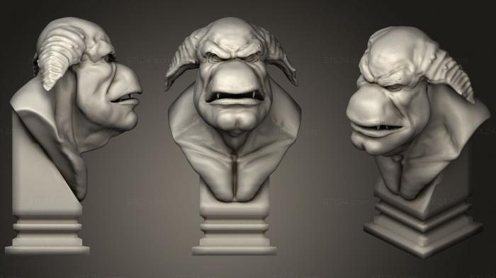 Busts of heroes and monsters (Mangalore Warrior  The Fifth Element  Bust, BUSTH_0710) 3D models for cnc