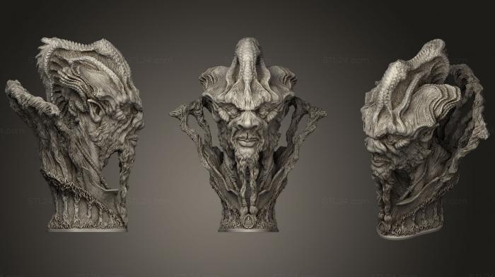 Busts of heroes and monsters (Niellgaroth The Wise, BUSTH_0727) 3D models for cnc