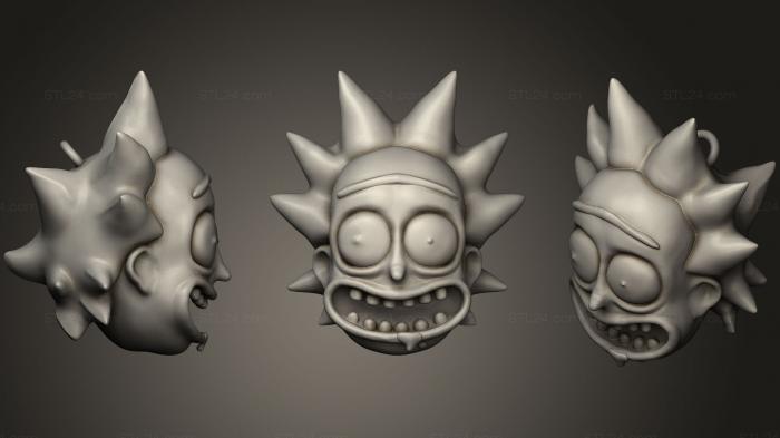 Busts of heroes and monsters (Rick Sanchez keychain, BUSTH_0762) 3D models for cnc