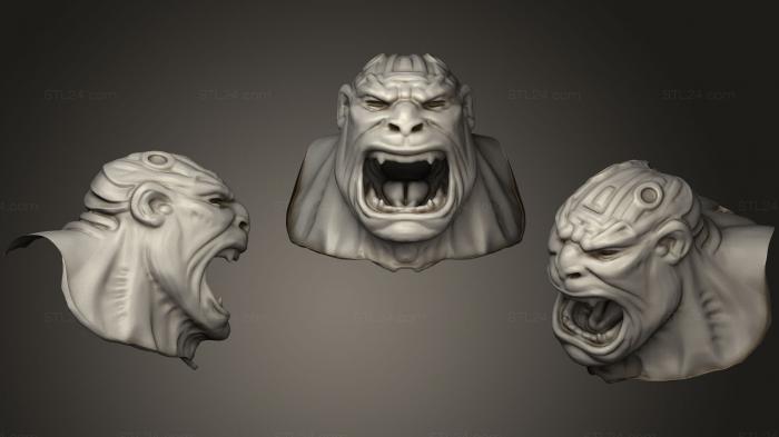 Busts of heroes and monsters (Sergent Alien Portrait, BUSTH_0778) 3D models for cnc