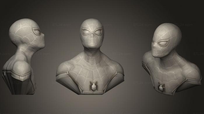 Busts of heroes and monsters (Spiderman Home Coming Support Free Remix, BUSTH_0792) 3D models for cnc