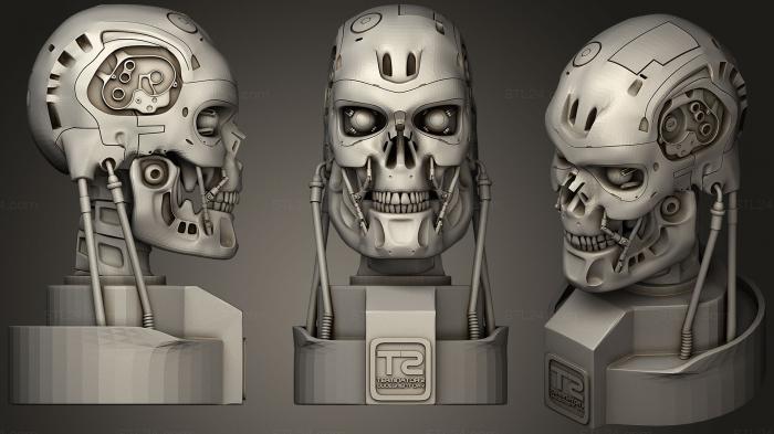 Busts of heroes and monsters (T 800 From Terminator 2 Judgement Day, BUSTH_0801) 3D models for cnc