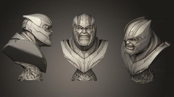 Busts of heroes and monsters (Thanos Bust  From Avengers Endgame1, BUSTH_0812) 3D models for cnc