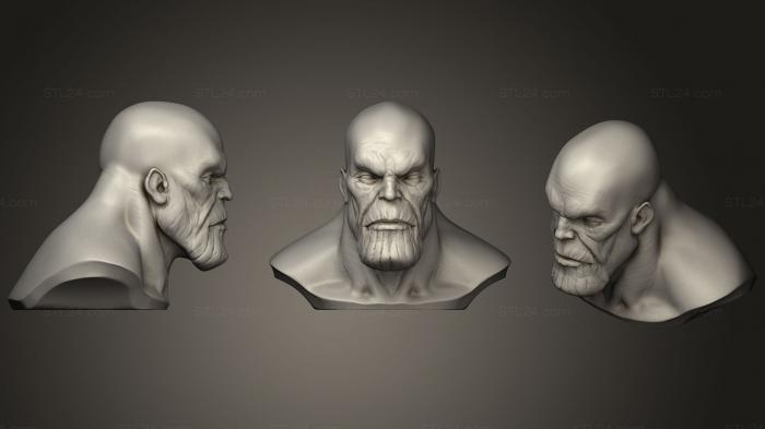 Бюсты монстры и герои (Танос из Стражей Галактики, BUSTH_0813) 3D модель для ЧПУ станка