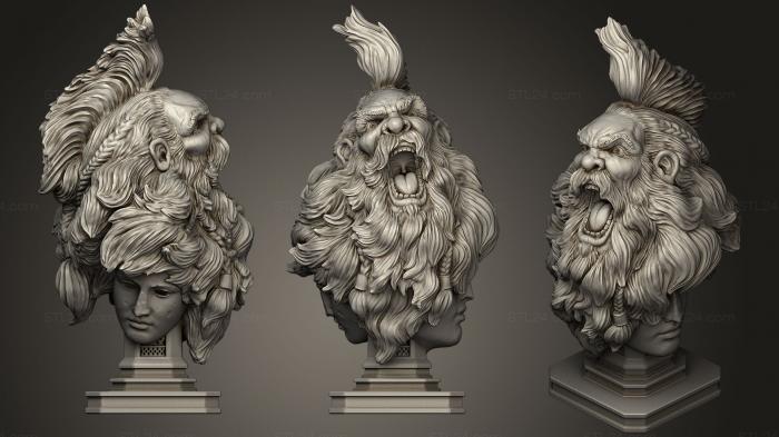 Busts of heroes and monsters (The Bearded Yell & Athena Of Velletri  #remixchallenge, BUSTH_0820) 3D models for cnc