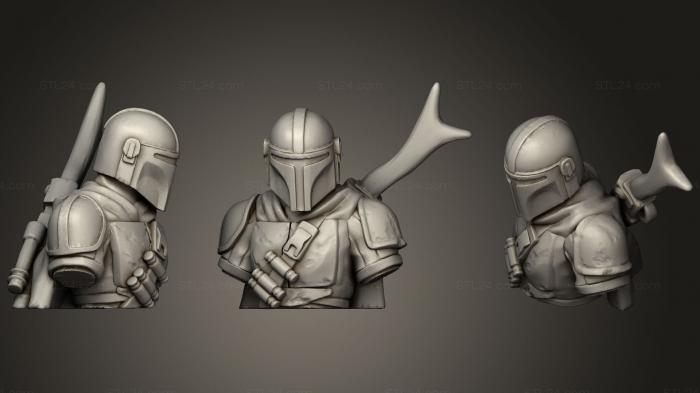 The Mandalorian Low Poly Bust