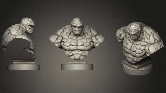 Бюсты монстры и герои (Вещь (Фантастическая четверка), BUSTH_0830) 3D модель для ЧПУ станка
