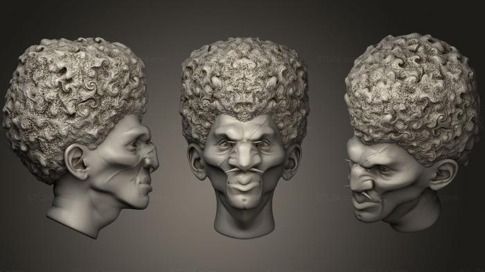 African Male Head High Poly Printable