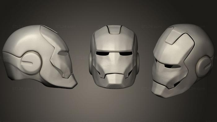 Busts of heroes and monsters (iron man helmet no material, BUSTH_0896) 3D models for cnc