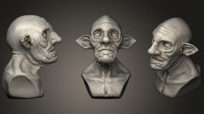 Busts of heroes and monsters ( Goblins Head, BUSTH_0904) 3D models for cnc