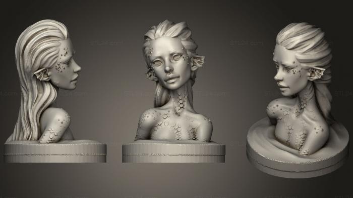 Busts of heroes and monsters (Quinn Siren Bust Eclyps Dolls, BUSTH_0916) 3D models for cnc
