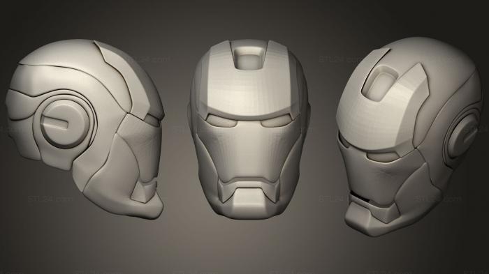 Busts of heroes and monsters (tok124 01 Iron Man Helmet, BUSTH_0931) 3D models for cnc
