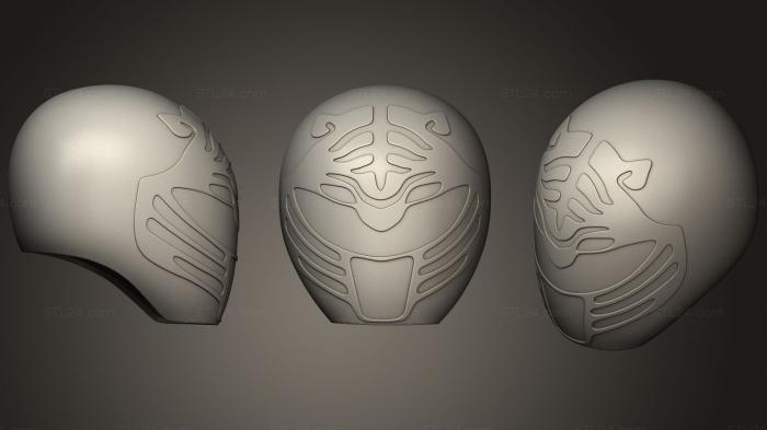 Бюсты монстры и герои (Могучий Рейнджер Белого Тигра, BUSTH_0935) 3D модель для ЧПУ станка