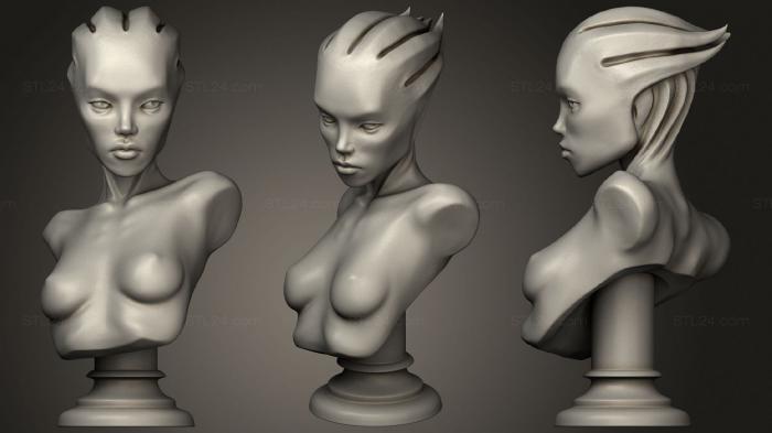 Busts of heroes and monsters (Asari Bust, BUSTH_0941) 3D models for cnc