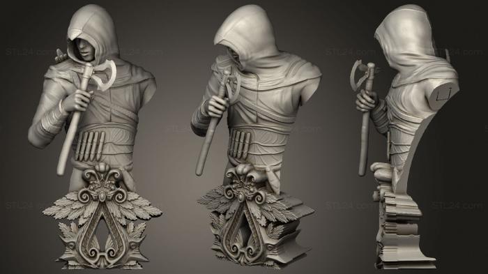 Бюсты монстры и герои (Разгром Assassins Creed 01, BUSTH_0942) 3D модель для ЧПУ станка