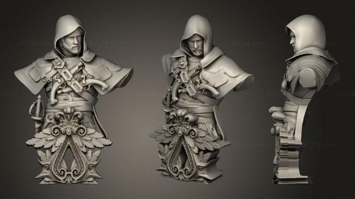 Бюсты монстры и герои ( Assassins Creed, BUSTH_0943) 3D модель для ЧПУ станка