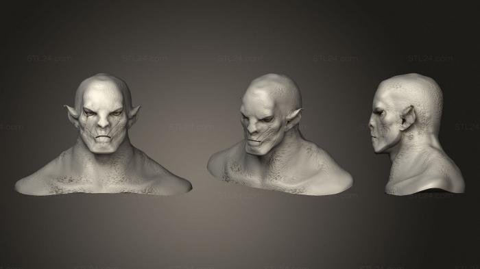 Бюсты монстры и герои (Азог Хоббит, BUSTH_0950) 3D модель для ЧПУ станка