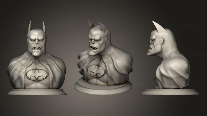 Бюсты монстры и герои (Агрессивный Бюст Бэтмена, BUSTH_0970) 3D модель для ЧПУ станка