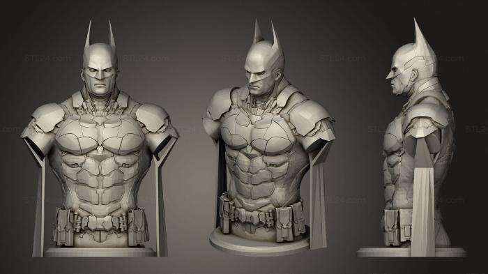 Бюсты монстры и герои (Бюст Аркарма Бэтмена, BUSTH_0972) 3D модель для ЧПУ станка