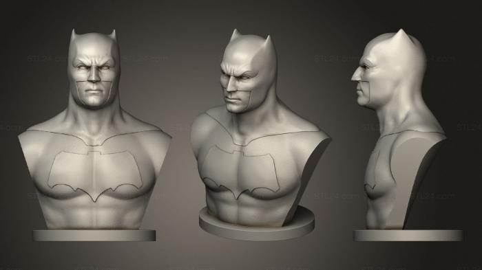 Бюсты монстры и герои (Бюст Бэтмена 2, BUSTH_0975) 3D модель для ЧПУ станка