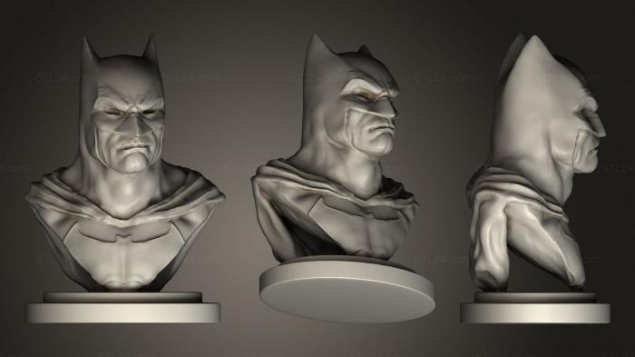 Бюсты монстры и герои (Бюст Бэтмена 3D, BUSTH_0977) 3D модель для ЧПУ станка