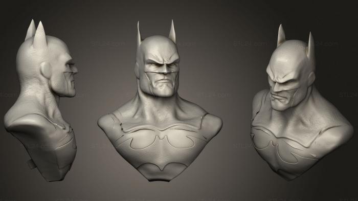 Бюсты монстры и герои (Бюст Бэтмена 22, BUSTH_0978) 3D модель для ЧПУ станка