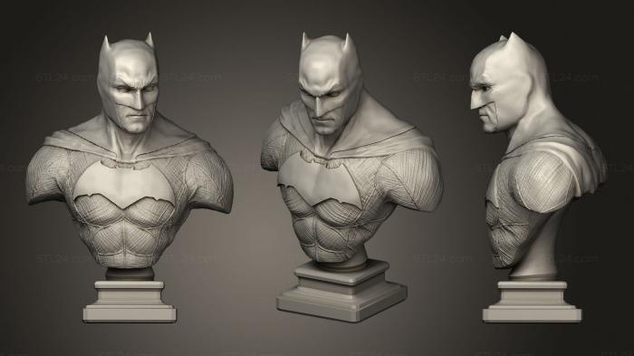 Бюсты монстры и герои (Бюст Бэтмена, BUSTH_0983) 3D модель для ЧПУ станка