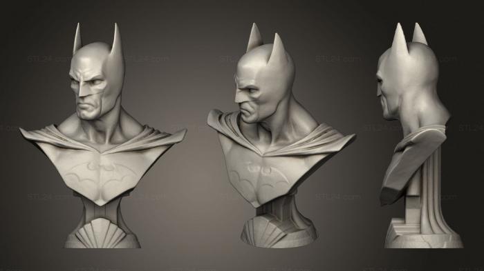 Бюсты монстры и герои (Бюст Бэтмена 3, BUSTH_0984) 3D модель для ЧПУ станка