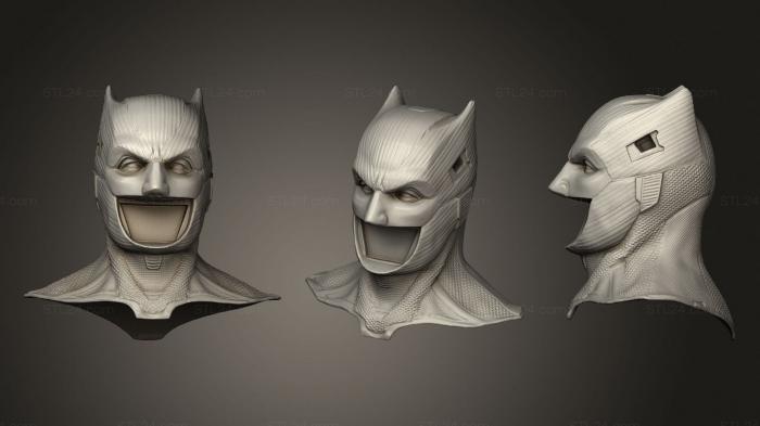 Бюсты монстры и герои (Миниатюрный Бэтмен, BUSTH_0989) 3D модель для ЧПУ станка