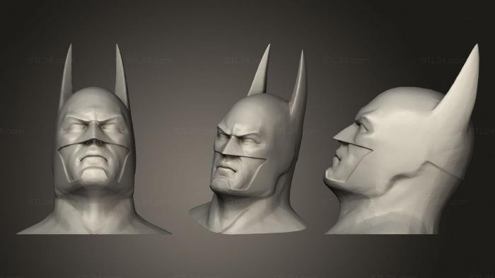 Бюсты монстры и герои (Бэтмен, BUSTH_0990) 3D модель для ЧПУ станка
