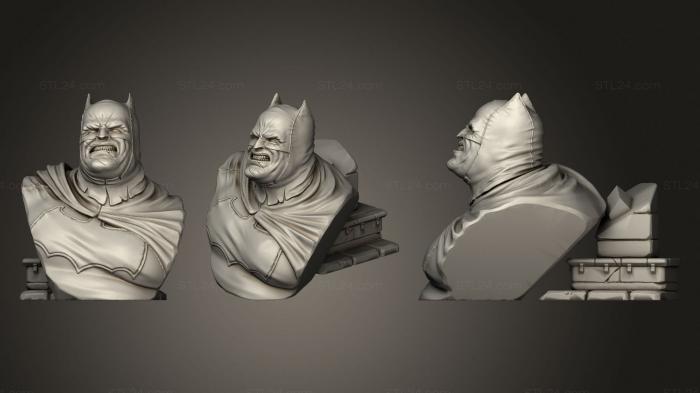 Бюсты монстры и герои (Старый толстый бюст Бэтмена, BUSTH_0991) 3D модель для ЧПУ станка