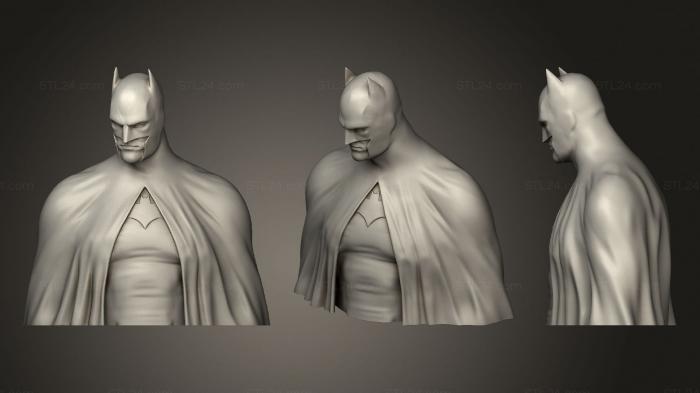 Busts of heroes and monsters (Batman the caped crusader bust, BUSTH_0994) 3D models for cnc