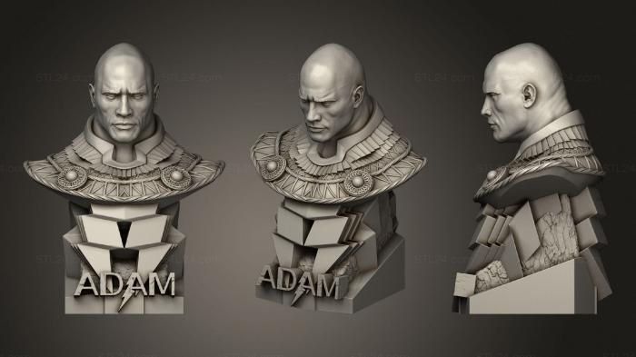 Бюсты монстры и герои (Черный бюст Адама, BUSTH_1005) 3D модель для ЧПУ станка