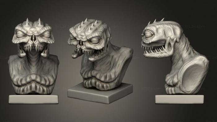 Busts of heroes and monsters (Brundlefly Jr Bust, BUSTH_1028) 3D models for cnc