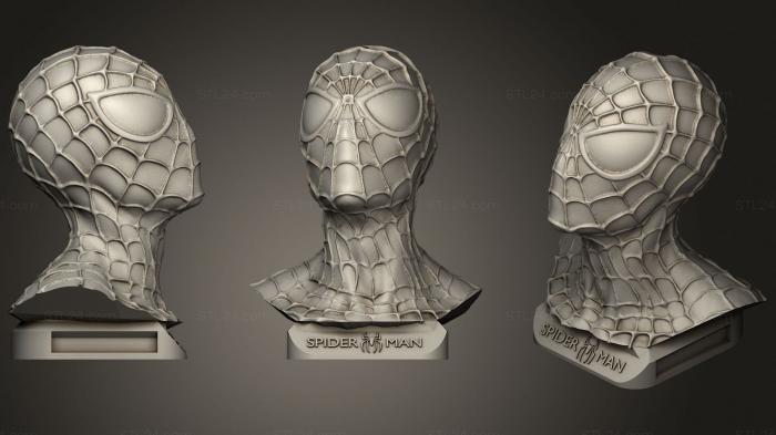 Busts of heroes and monsters (Bust spider man, BUSTH_1046) 3D models for cnc