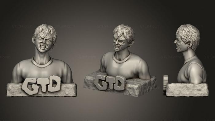 Бюсты монстры и герои (Бусто Великий Учитель Онидзука ГТО, BUSTH_1056) 3D модель для ЧПУ станка