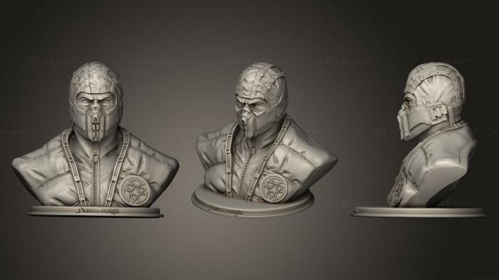 Busts of heroes and monsters (Busto Sub Zero, BUSTH_1061) 3D models for cnc