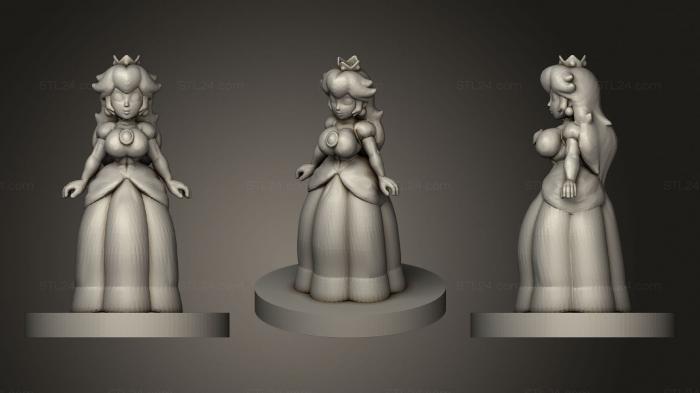 Бюсты монстры и герои (Грудастая Принцесса Пич, BUSTH_1064) 3D модель для ЧПУ станка