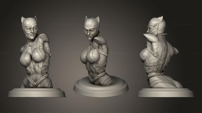 Бюсты монстры и герои (Бюст Женщины-кошки Цабер, BUSTH_1082) 3D модель для ЧПУ станка