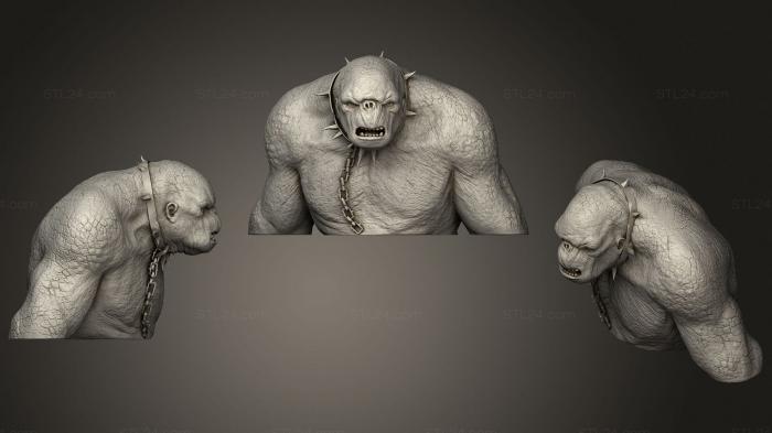 Busts of heroes and monsters (Cave Troll Bust The Lord of the Rings tapsin, BUSTH_1085) 3D models for cnc
