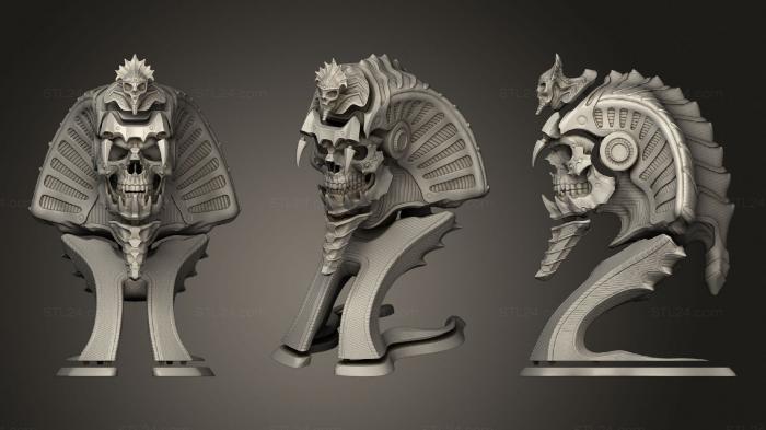 Бюсты монстры и герои (Бюст фараона-кобры, BUSTH_1101) 3D модель для ЧПУ станка