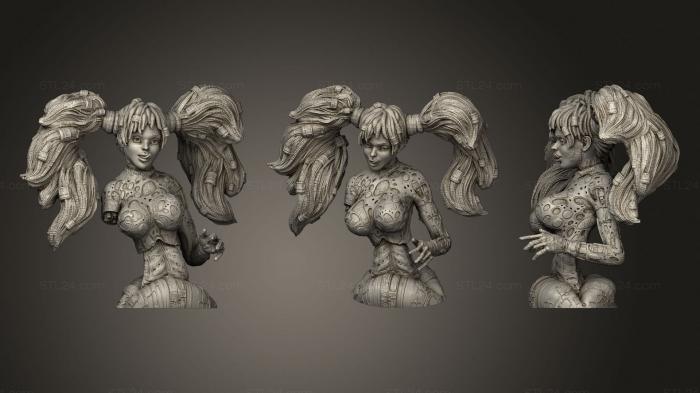Бюсты монстры и герои (Бюст кибер-девушки Веги, BUSTH_1113) 3D модель для ЧПУ станка