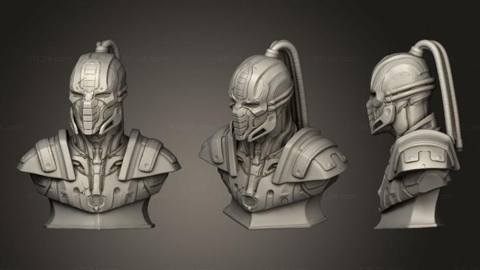 Бюсты монстры и герои (Бюст Сайракса из Mortal Kombat, BUSTH_1116) 3D модель для ЧПУ станка