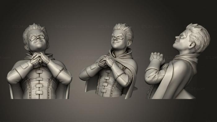 Бюсты монстры и герои (Бюст Дэмиана Уэйна, BUSTH_1120) 3D модель для ЧПУ станка